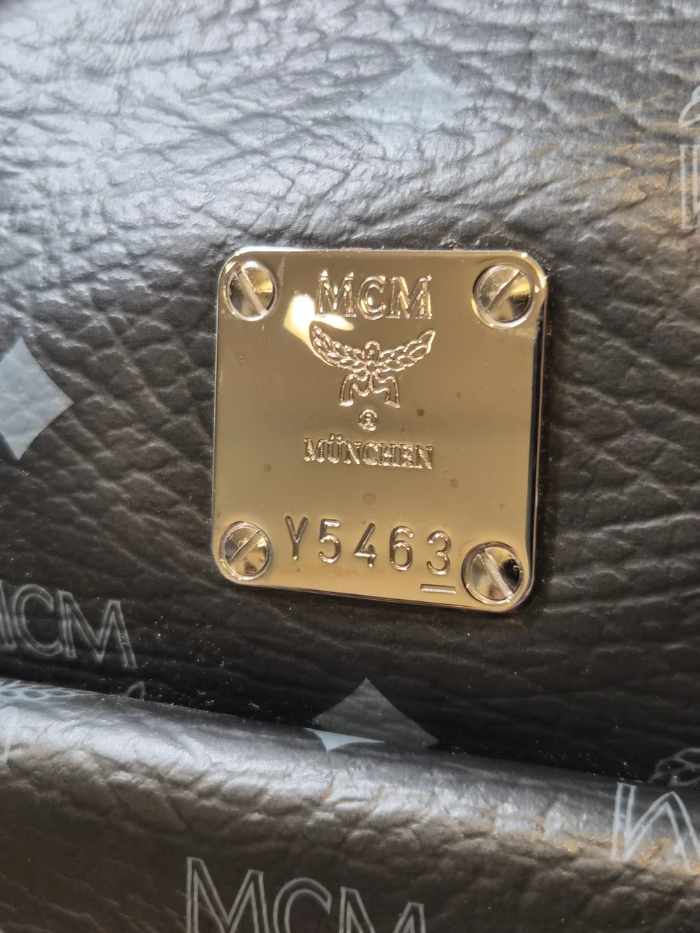 MCM Black Visetos Boston Satchel with Gold Logo Plate - Picture 5 of 16